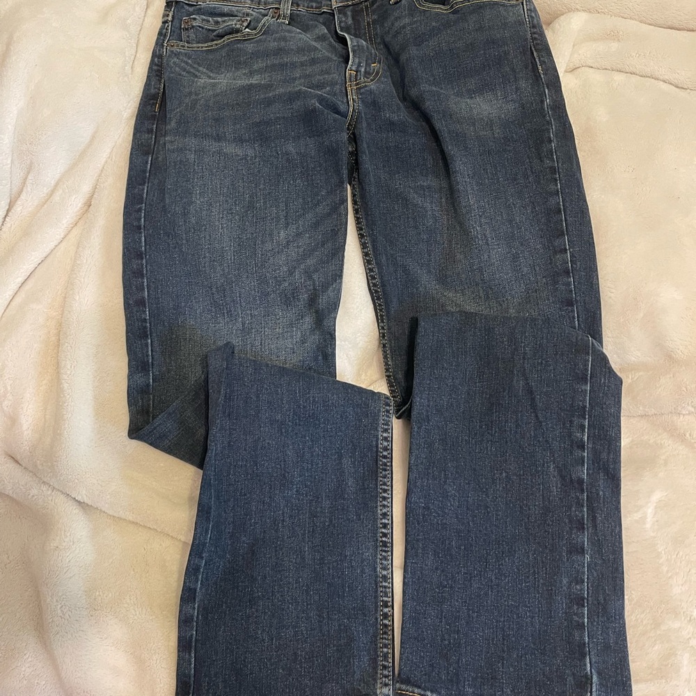 Levi's Blue Straight Leg Jeans Dark Wash